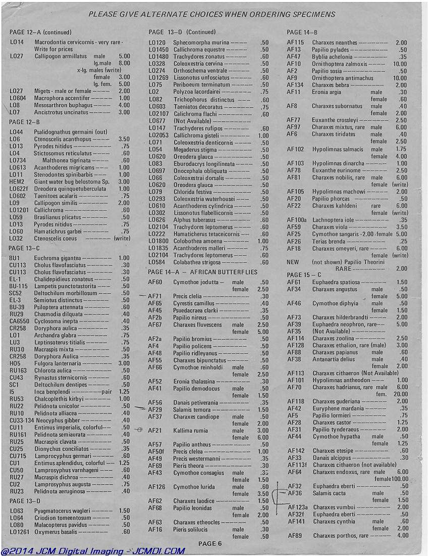 The Butterfly Company (NY) 18 page catalog 1976